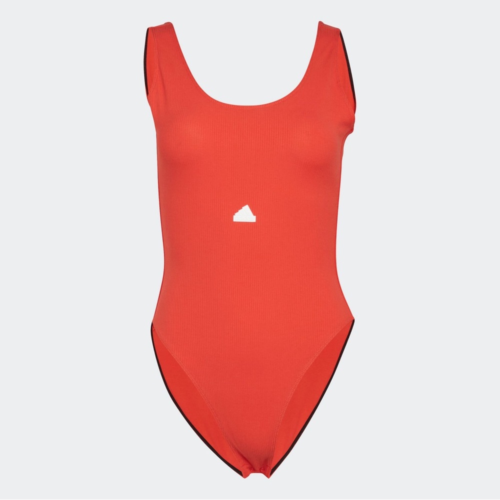 Adidas Ribbed Sport Women’s Sleeveless Orange Bodysuit Sz Medium NWT